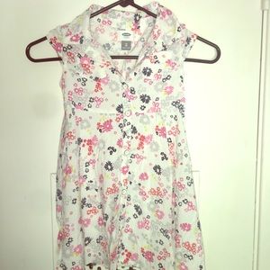 5t girls button down dress.  Knee length.